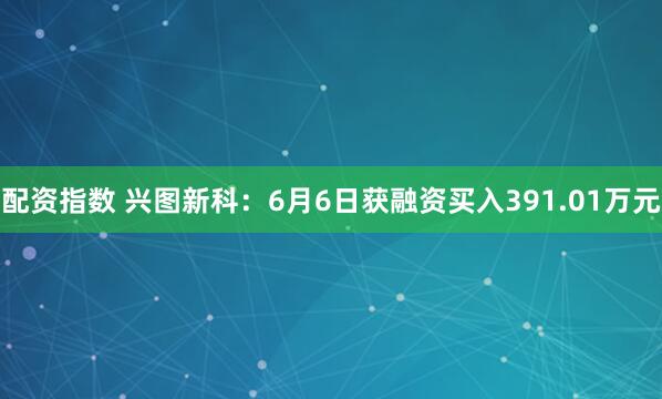 配资指数 兴图新科：6月6日获融资买入391.01万元